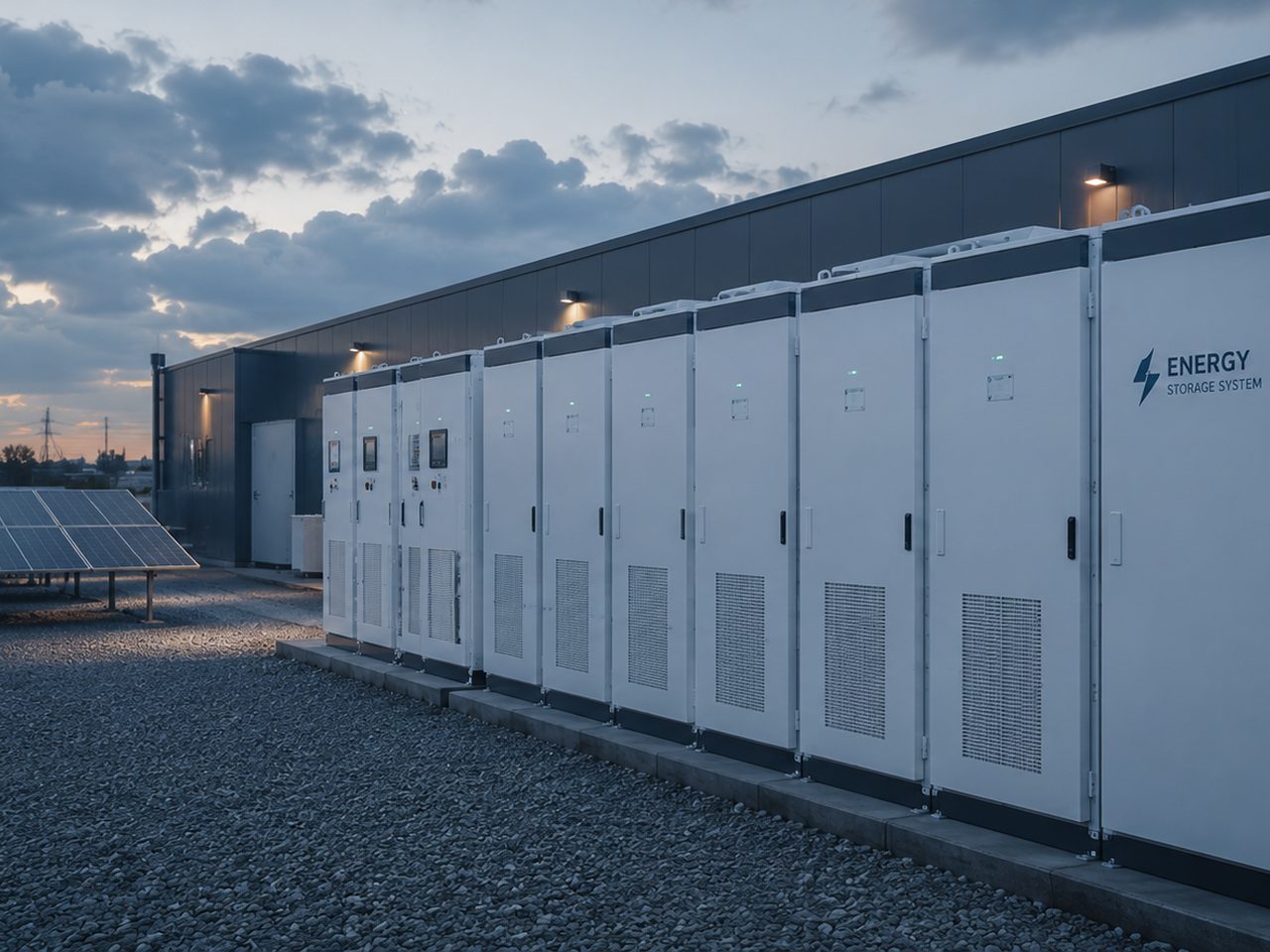 Commercial battery energy storage and solar electrical systems installation